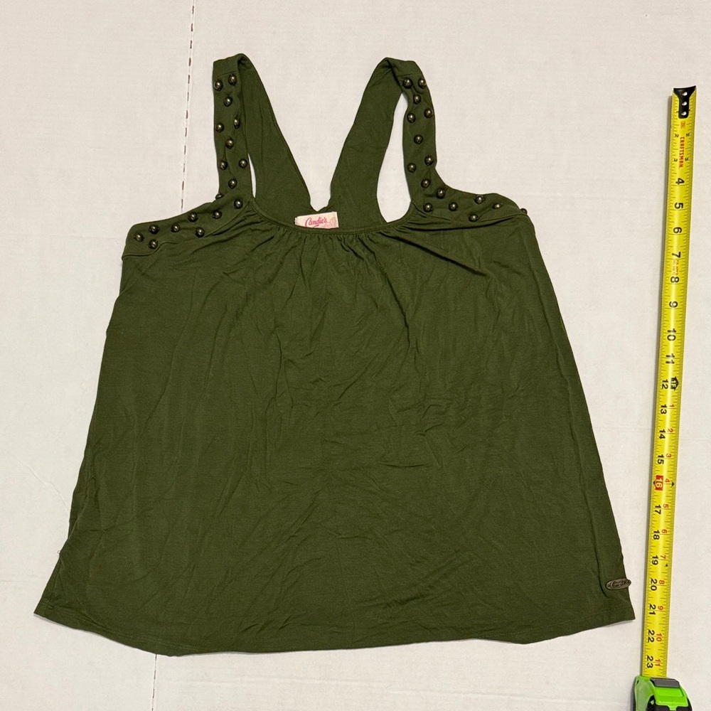 Vintage Green Candies Tank Top with Beads Size L